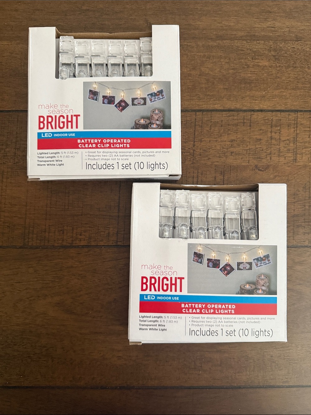 Make the Season Bright LED Battery Operated Clear Clip Lights - Clear